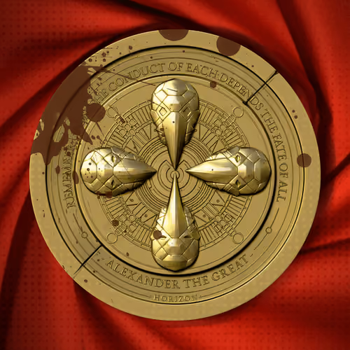 Gold Compass Medallion #77