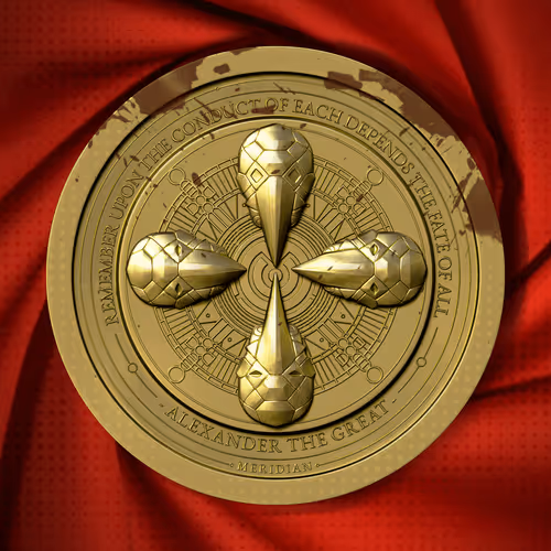 Gold Compass Medallion #16