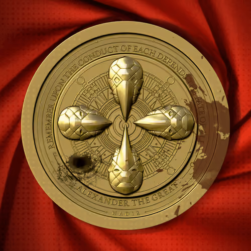 Gold Compass Medallion #198