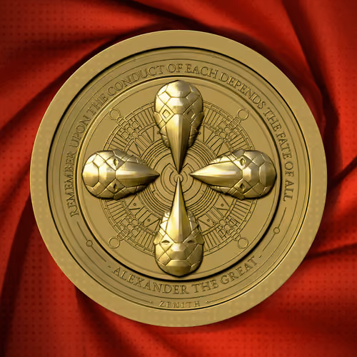 Gold Compass Medallion #152