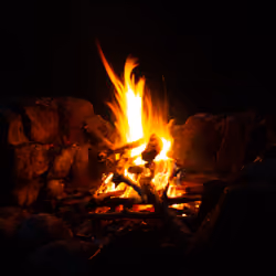 Campfire sounds by the river
