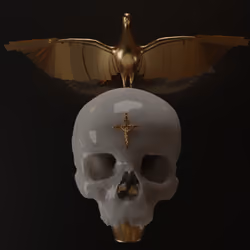 Gold Dove Skull 