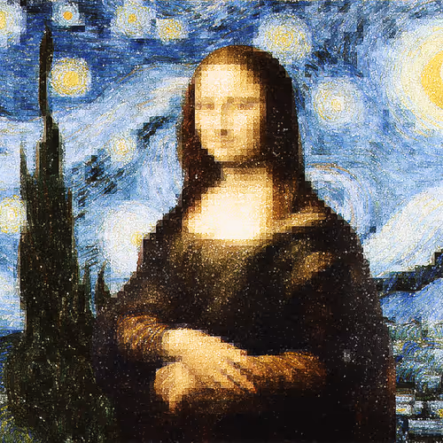 Mona lisa visit Van Gogh in digital