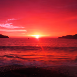 The red sunset