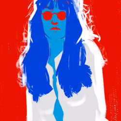Girl on red
