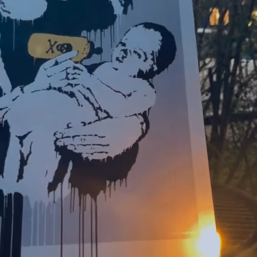 Banksy Work TOXIC MARY Physically Burned and Digitized as NFT on