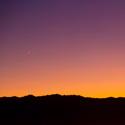 Moon sets over Granite Peak