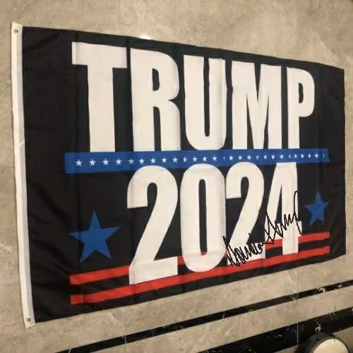 AUTOGRAPHED TRUMP 2024 FLAG