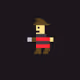 Freddy on black 80s tv background