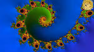 Dogecoin raising on a spiral fractal