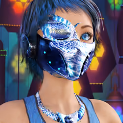 Oqea - blue ocean cyborg princess
