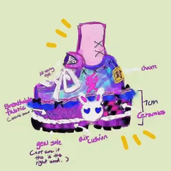 pink zombie's shoe