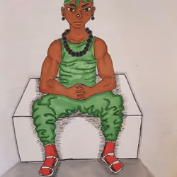 Swag 2pac cartoon in a cube