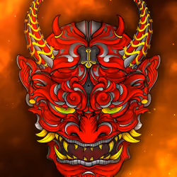 Hannya Demon #01 Red Flames