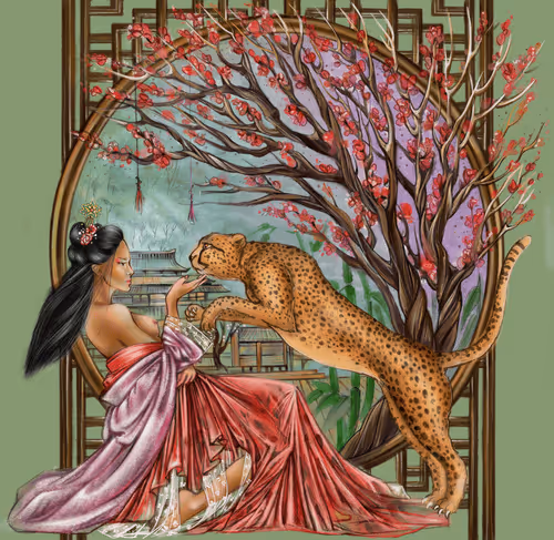 Girl and Cheetah