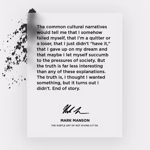 The Subtle Art Of Not Giving A Fuck