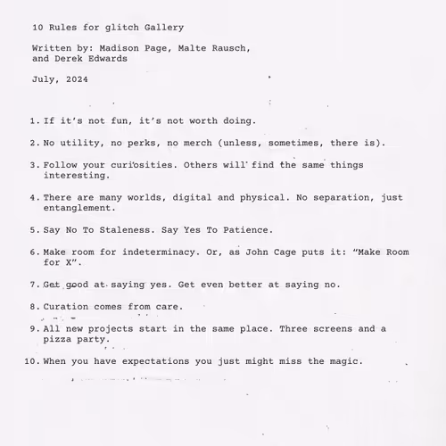 10 Rules for glitch Gallery