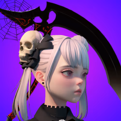 Grim Reaper Skull Girl