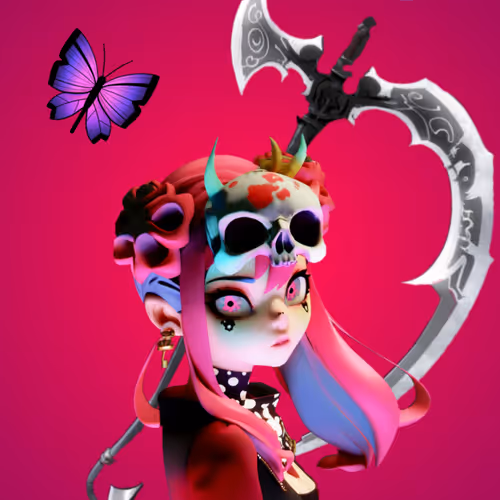 Grim Reaper Skull Girl