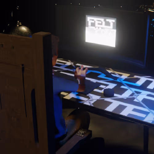 Desktop #272: The Developer in the Electric Chair With a Drone and a Old School Monitor on a Barbed 