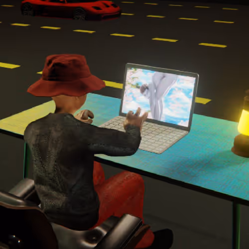 Desktop #282: The Hypebeast in the Eames Chair With a Gas Lamp and a Gardens Monitor on a Green FELT
