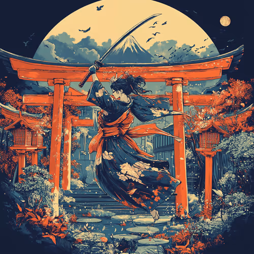 Elegant Samurai Warriors