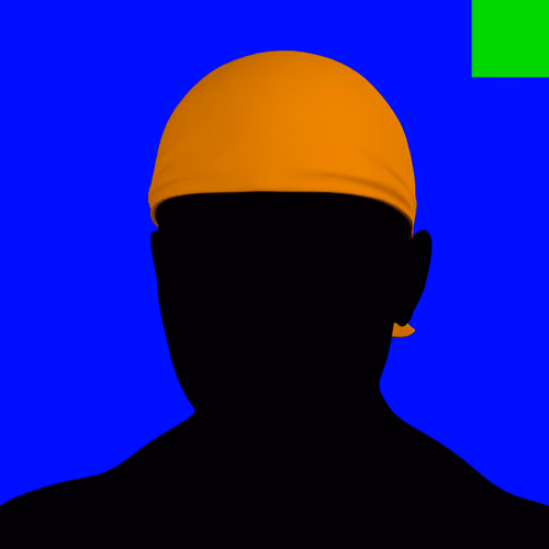 Villain #376 - The Orange Durag Villain on the Blue background with the Green Accent