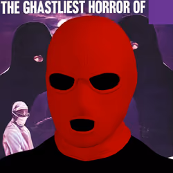 Villain #29 - The Red Ski Mask Villain on the Executioners background with the Purple Accent