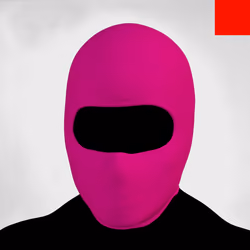 Villain #277 - The Pink Balaclava Villain on the Original background with the Red Accent