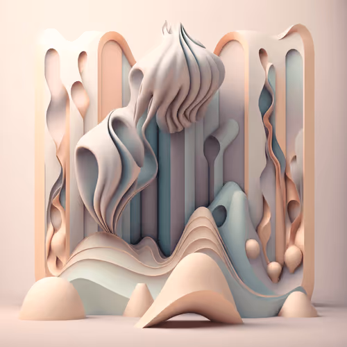 Pastel Waves Abstraction
