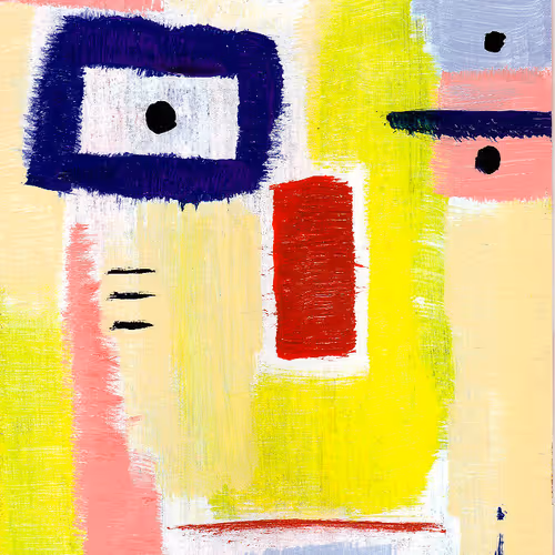 his face a loosely configured thing