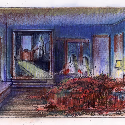 Beneath the Roses, 2003-2008 [Bed of Roses Bundle] Set Design Color Sketch by Carl Sprague [No. 2]