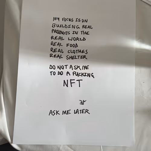 Do not ask me to do a fucking nft #1