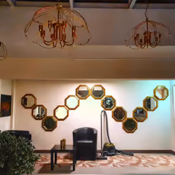 Thirteen Octagonal Mirrors in Gold