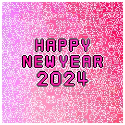 Kawaii SKULL New Year's card