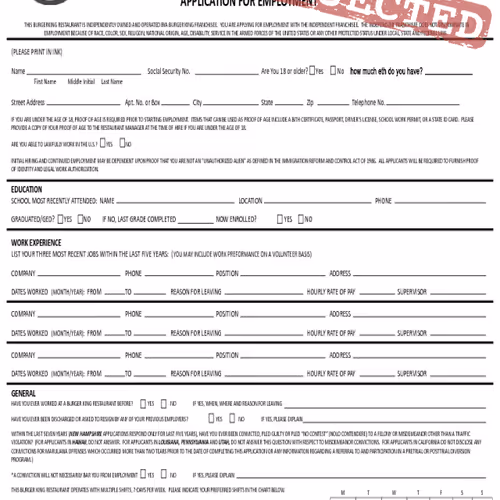 Burger King Application