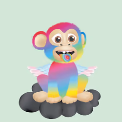 Flying Baby Apes #4676