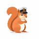 Squirrel with Captain Cap #11