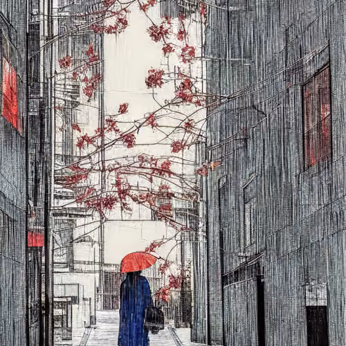 Walking Home Alone On A Rainy October Dusk 