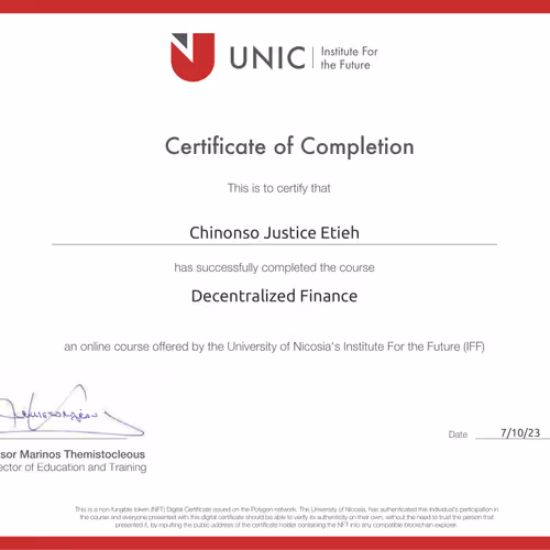 Decentralized Finance Certificate Spring 2023
