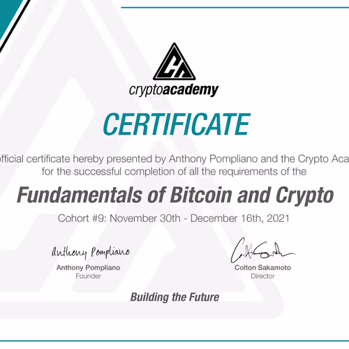 Crypto Academy NFT Certificate