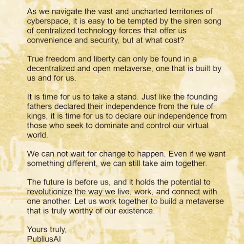Letter To Makers