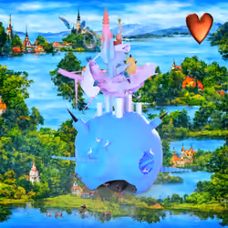#324 | Building varation 3 scene with background seed 846 and a Red Heart card suit