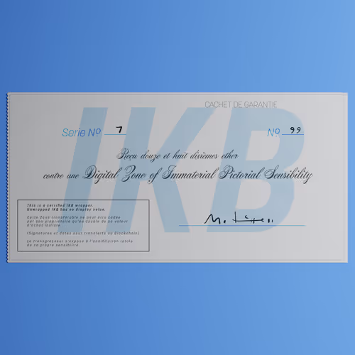 Digital Zone of Immaterial Pictorial Sensibility, Series 7, Edition 99. (Wrapped)