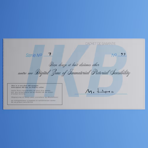 Digital Zone of Immaterial Pictorial Sensibility, Series 7, Edition 99. (Wrapped)