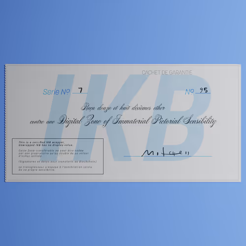 Digital Zone of Immaterial Pictorial Sensibility, Series 7, Edition 95. (Wrapped)
