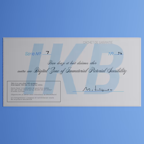 Digital Zone of Immaterial Pictorial Sensibility, Series 7, Edition 96. (Wrapped)