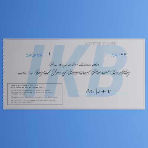 Digital Zone of Immaterial Pictorial Sensibility, Series 7, Edition 100. (Wrapped)