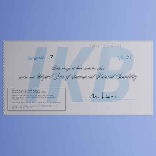 Digital Zone of Immaterial Pictorial Sensibility, Series 7, Edition 91. (Wrapped)
