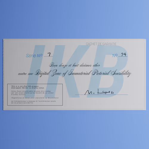 Digital Zone of Immaterial Pictorial Sensibility, Series 7, Edition 94. (Wrapped)
